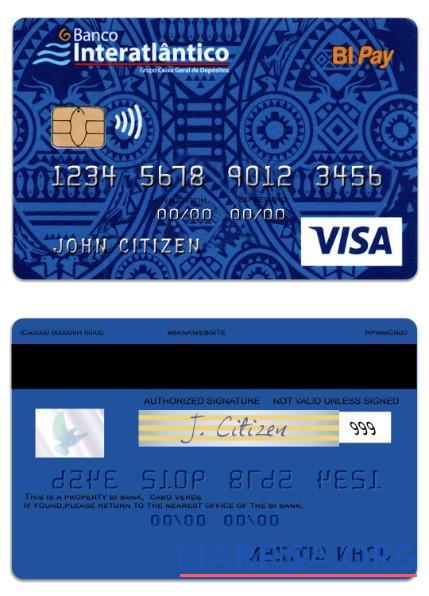 Downloadable Cabo Verde Banco Interatlantico bank BI Pay visa card download for verification